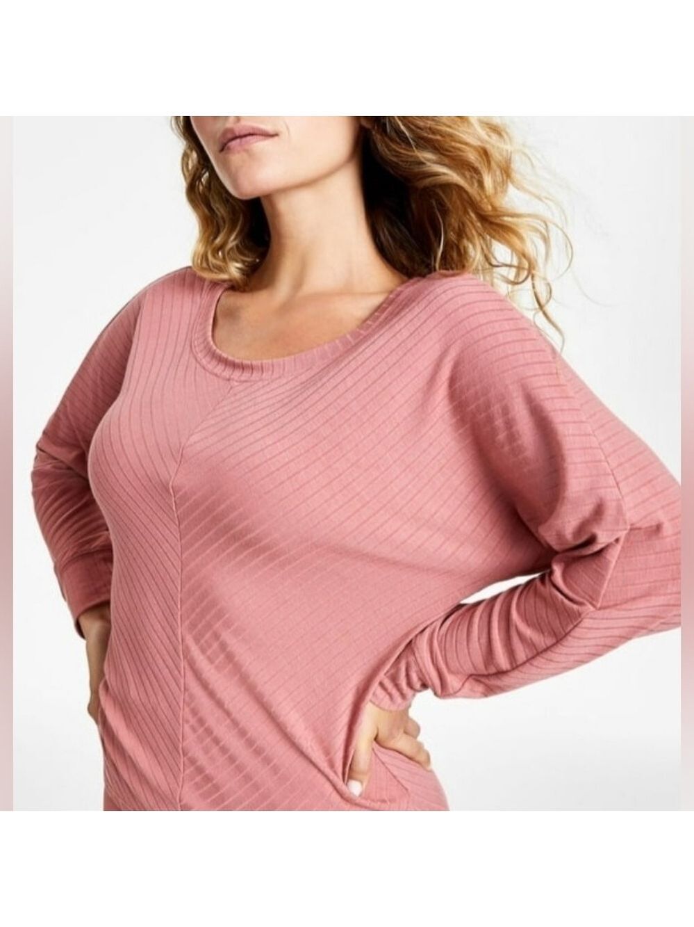 Jenni Super Soft Long-Sleeve Rose Top Size Medium - NWT